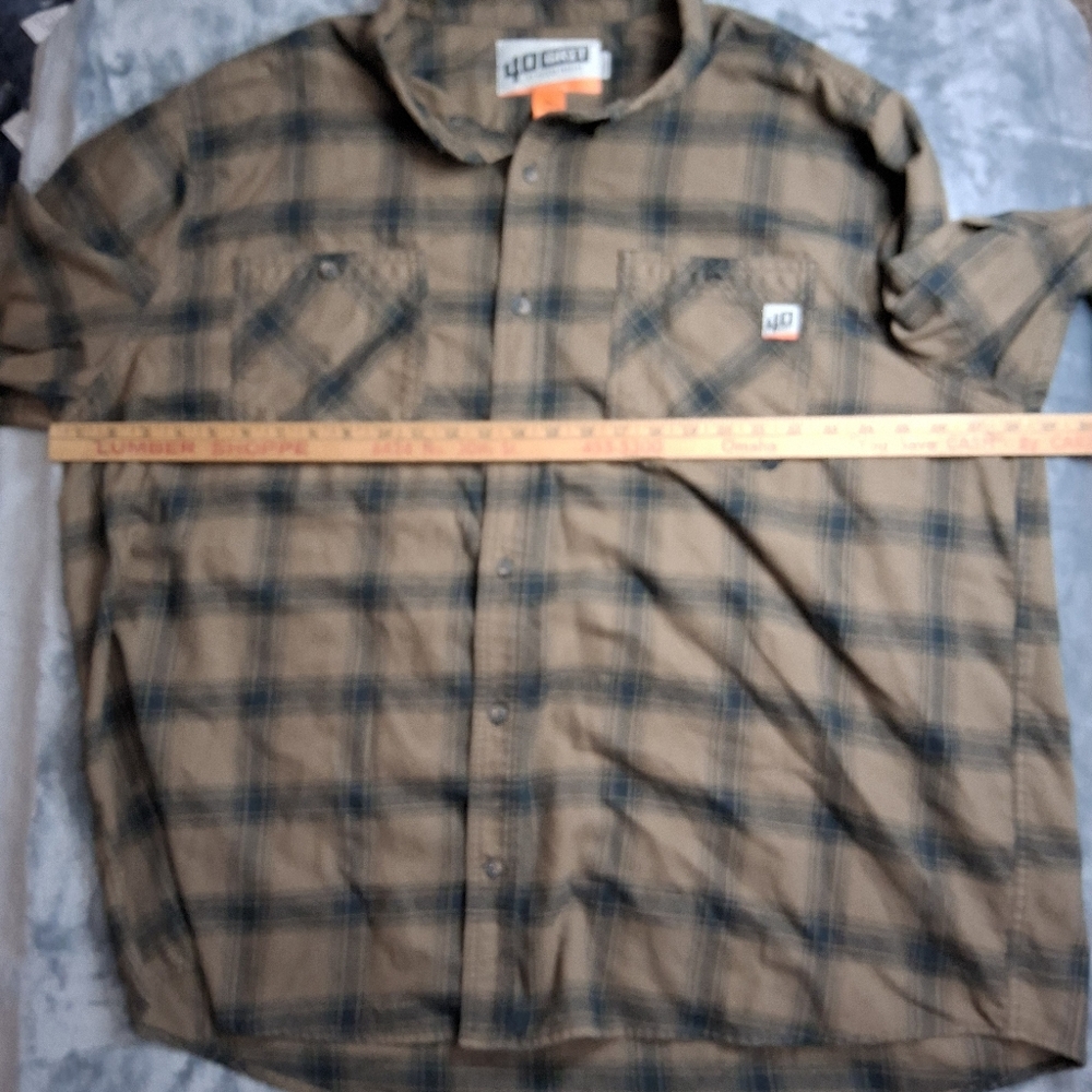 Mens 3XL 40 Grit Duluth‎ Trading Shirt long sleeve 40 Grit Brown Plaid - Picture 8 of 13